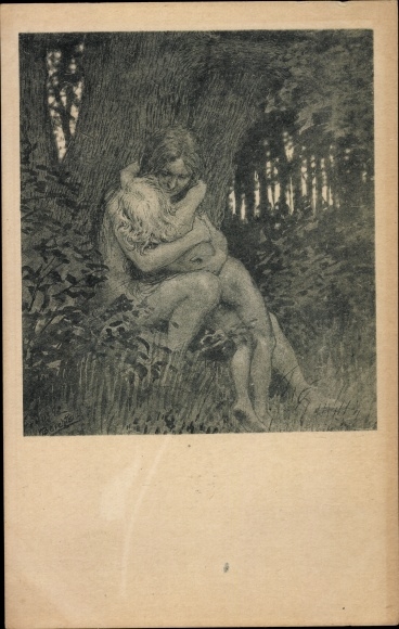 Art Nouveau Artist Postcard Fidus, Confession