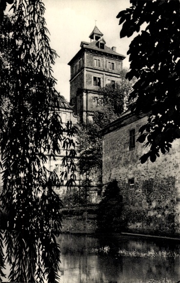 Ak Lemgo in Nordrhein Westfalen, Blick auf Schloss Brake, Gewässer, Turm