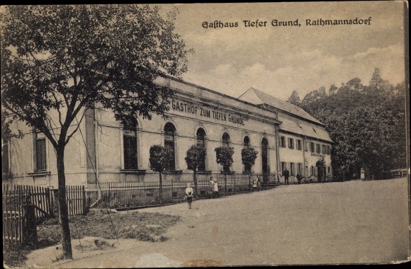 Ak Rathmannsdorf in Sachsen, Gasthaus Tiefer Grund