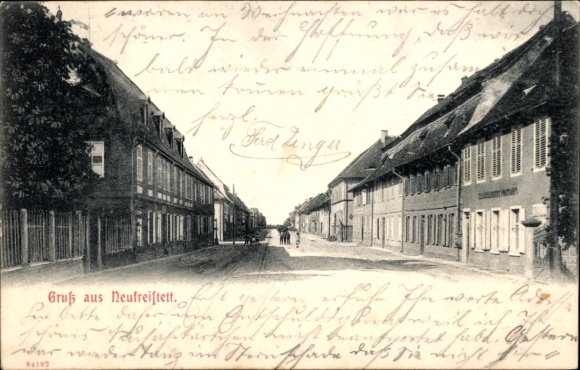 Ak Neufreistett Freistett Rheinau in Baden, Straße