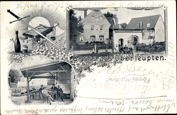 PC Oberleupten Nobitz in Thuringia, inn, carriage, men, sword