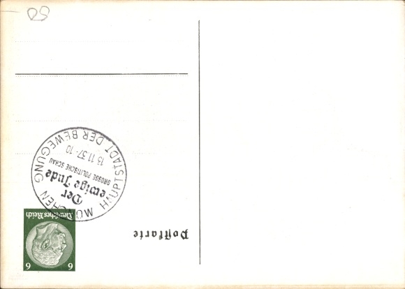 Judaika Postcard The Eternal Jew, Great Political Show, Library Building of the German Museum Munich 1937