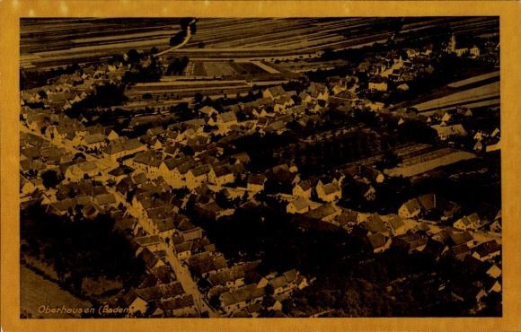 Postcard Oberhausen Rheinhausen am Rhein Baden, aerial photograph