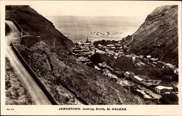Postcard Jamestown St Helena, looking North