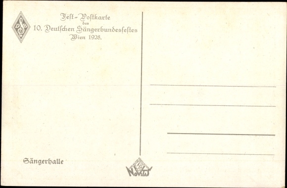 Artist Postcard Vienna, 10th German Singers' Festival 1928, Singers' Hall