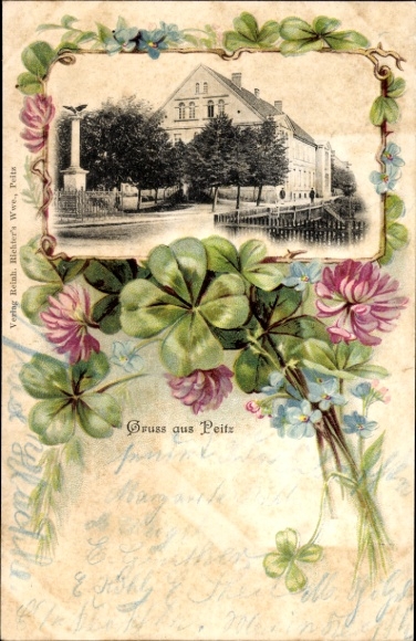 passe-partout Ak Peitz in Niederlausitz, omgeving, klaverbladeren