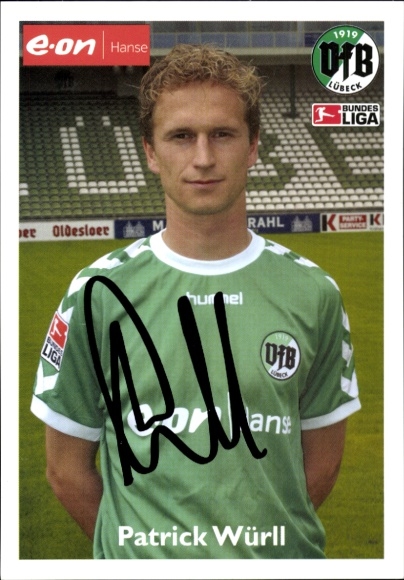 Autograph card footballer Patrick Würll, VfB Lübeck, autograph