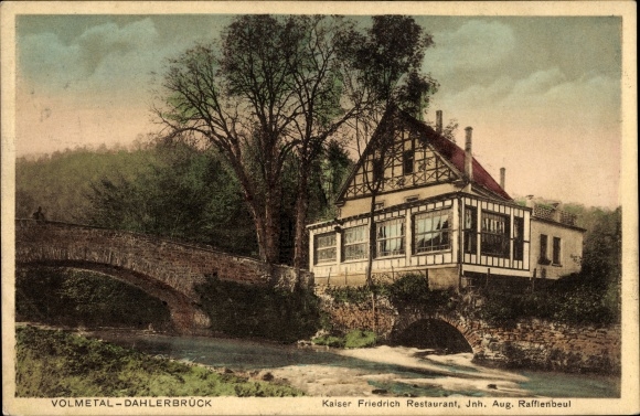 Postcard Volmetal Dahlerbrück Schalksmühle im Sauerland, Kaiser Friedrich Restaurant, Inh. Aug. Raffle bag