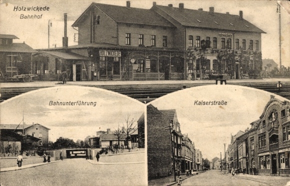 Postcard Holzwickede in the Ruhr area, train station, track side, railway underpass, Kaiserstraße
