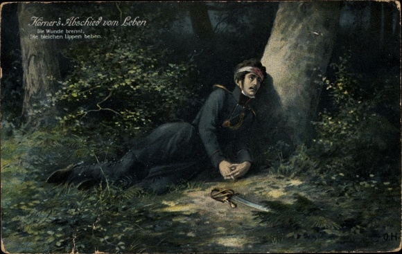 Postcard Writer Theodor Körner, Farewell to Life