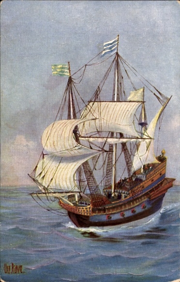 Artist Postcard Rave, Chr., Marine Gallery No. 237, French warship