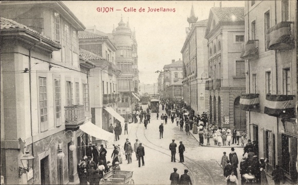 Ak Gijón Asturië Spanje, Calle de Jovellanos