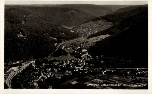 Postcard Unterreichenbach in the Black Forest, aerial photograph