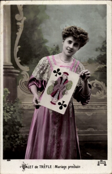 Postcard Valet de Trefle, Mariage prochain