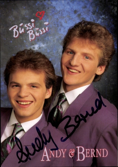 Autogrammkarte Sänger Andy und Bernd, Autogramm