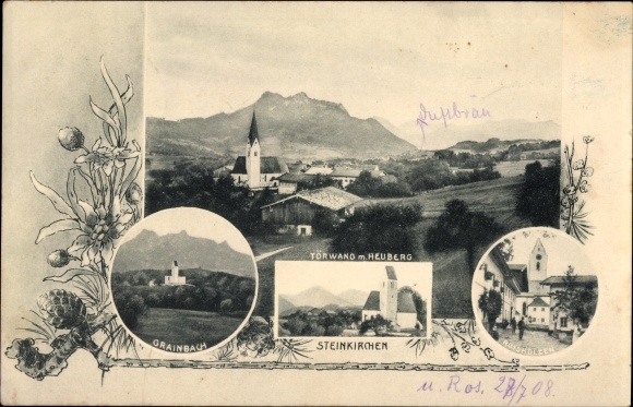 Postcard Törwang Samerberg in Upper Bavaria, Church, Heuberg, Grainbach, Steinkirchen, Rossholzen