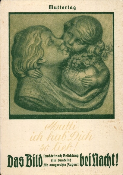Postcard Congratulations Mother's Day, mother with daughter, light card