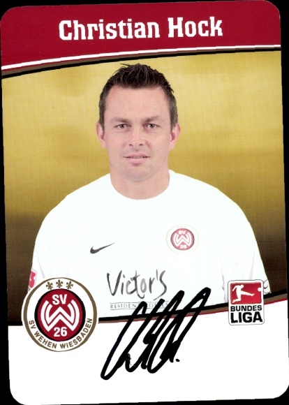 Autograph card coach Christian Hock, SV Wehen Wiesbaden, autograph