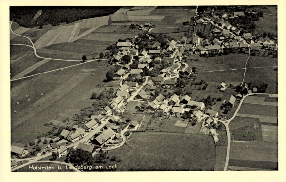 Postcard Hofstetten in Upper Bavaria, aerial photograph