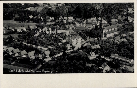 Postcard Lauf in Baden Black Forest, aerial photograph