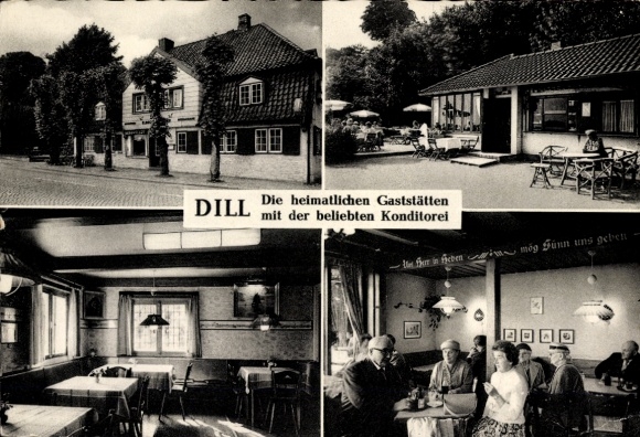 Postcard Hamburg Altona Nienstedten, Dill & Co, The local restaurants with pastry shop