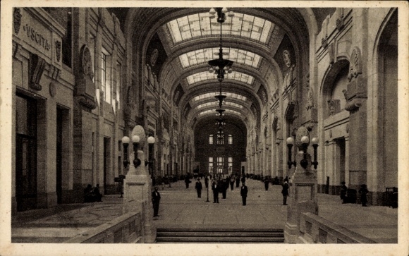 Ansichtkaart Milano Milaan Lombardia, centraal station, hoofdgalerij