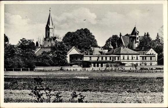 Postcard Schmorkau Neukirch Sachsen, view of the town, church, camp