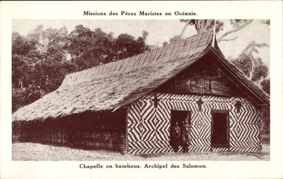 Ak Salomonen Ozeanien, Mission, Chapelle en bambous