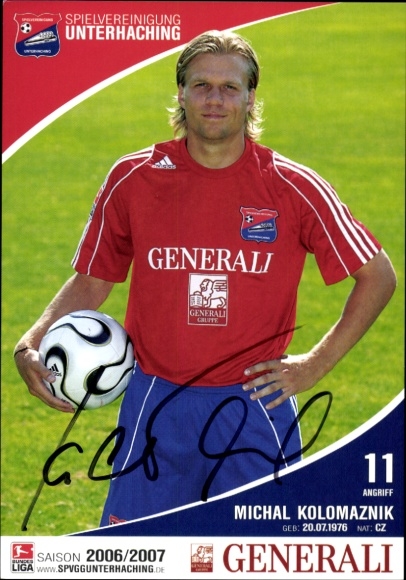 Autogrammkarte Fußballer Michael Kolomaznik, SpVgg Unterhaching, Autogramm