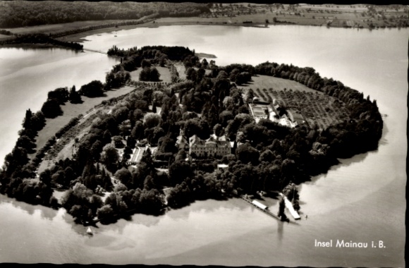 Ak Insel Mainau im Bodensee, Fliegeraufnahme