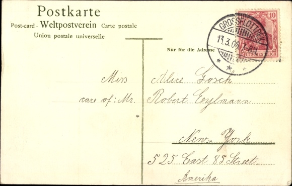 Postcard Hamburg Altona Groß Flottbek, School Board of Trustees