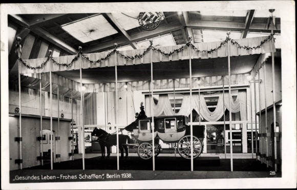 Ak Berlin Westend, Gesundes Leben - Frohes Schaffen Ausstellung 1938, Reichskutsche