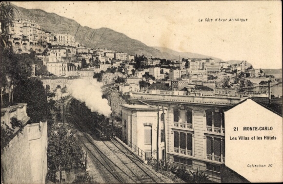 Postcard Monte-Carlo Monaco, The Villas, The Hotels