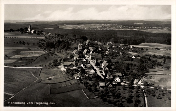 Postcard Hohenberg an der Eger Upper Franconia, aerial photograph