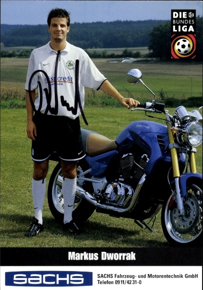 Autograph card footballer Markus Dworrak, SpVgg Greuther Fürth, autograph