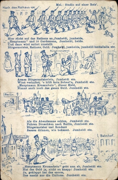 Song Postcard After the Town Hall, Captain of Köpenick