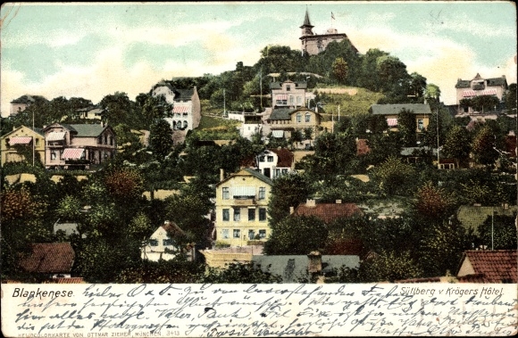 Postcard Hamburg Altona Blankenese, Süllberg seen from Krögers Hotel