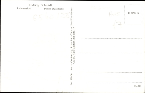 Postcard Twiste Twistetal Hessen, panorama, grocery store