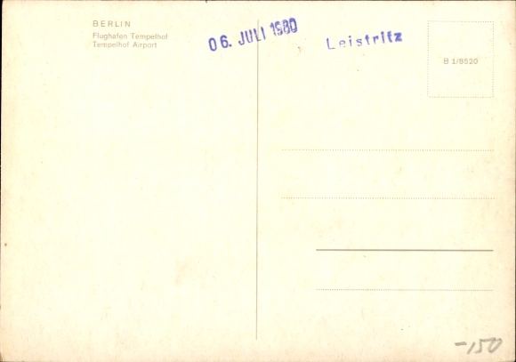 Postcard Berlin Tempelhof, Airport, PAN AMERICAN