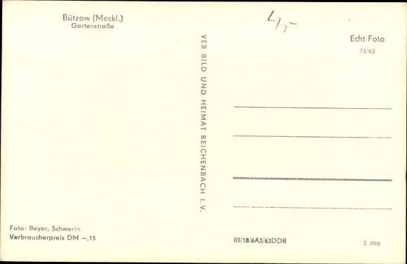 Postcard Bützow in Mecklenburg, Gartenstrasse