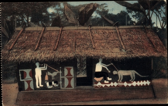 Postcard German Colonial Society, art in the life of the Negro