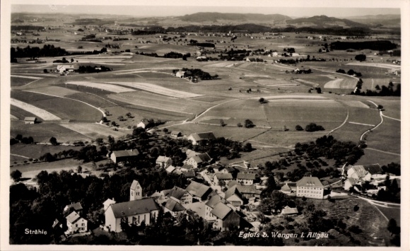 Postcard Eglofs Argenbühl in Allgäu, aerial photograph