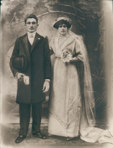 Foto Combalie, Henri, Toulouse, Portrait, Mann und Frau, Hochzeit