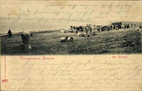 Ak Noordzeebadplaats Büsum, strand