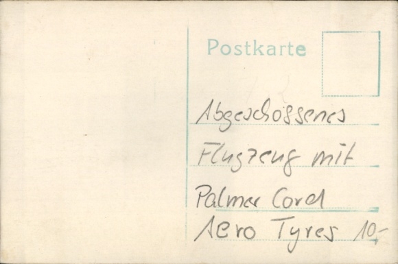 Photo Postcard German soldiers with a shot down enemy aircraft, I. WK