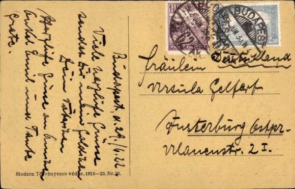 Postcard Budapest Hungary, West Railway Station, Tram