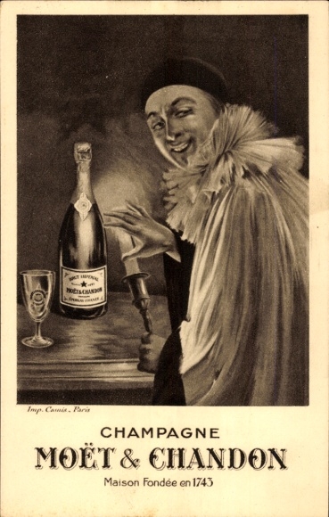 Artist Postcard Champagne Moet & Chandon, Advertising