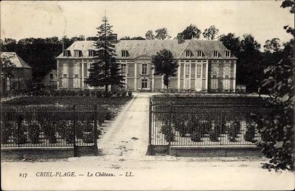 Ak Criel Plage Seine Martime, vue generale du Château