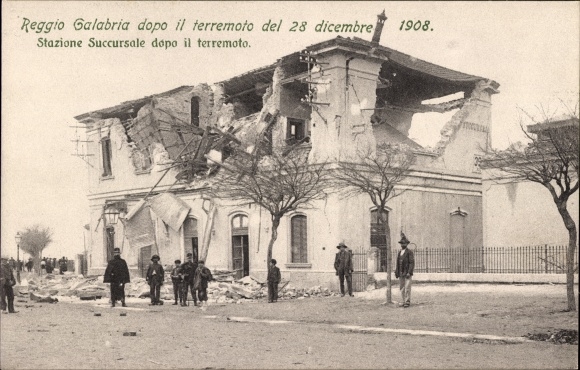 Ak Reggio Calabria, Zerstörungen nach dem Erdbeben 1908