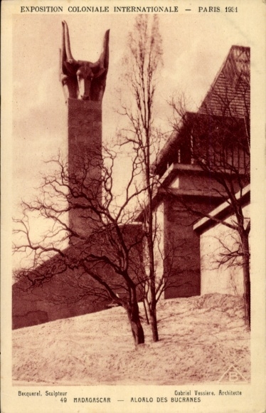 KP Paryż Francja, Exposition Coloniale Internationale 1931, Madagaskar, Aloalo des Bucranes